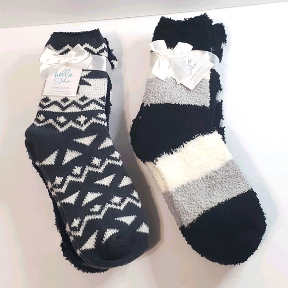 Hello Soho 2 Pack Cozy Slipper Socks - Picture 1 of 5